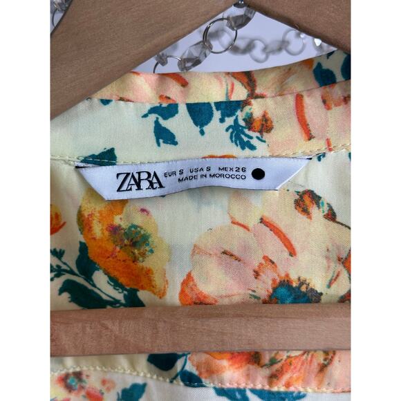 Zara Floral Button Down Shirt - Size S - NEW - Picture 3 of 6
